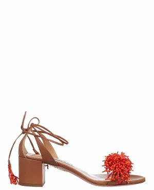 Aquazzura Panarea Beaded Detail Heel Sandals