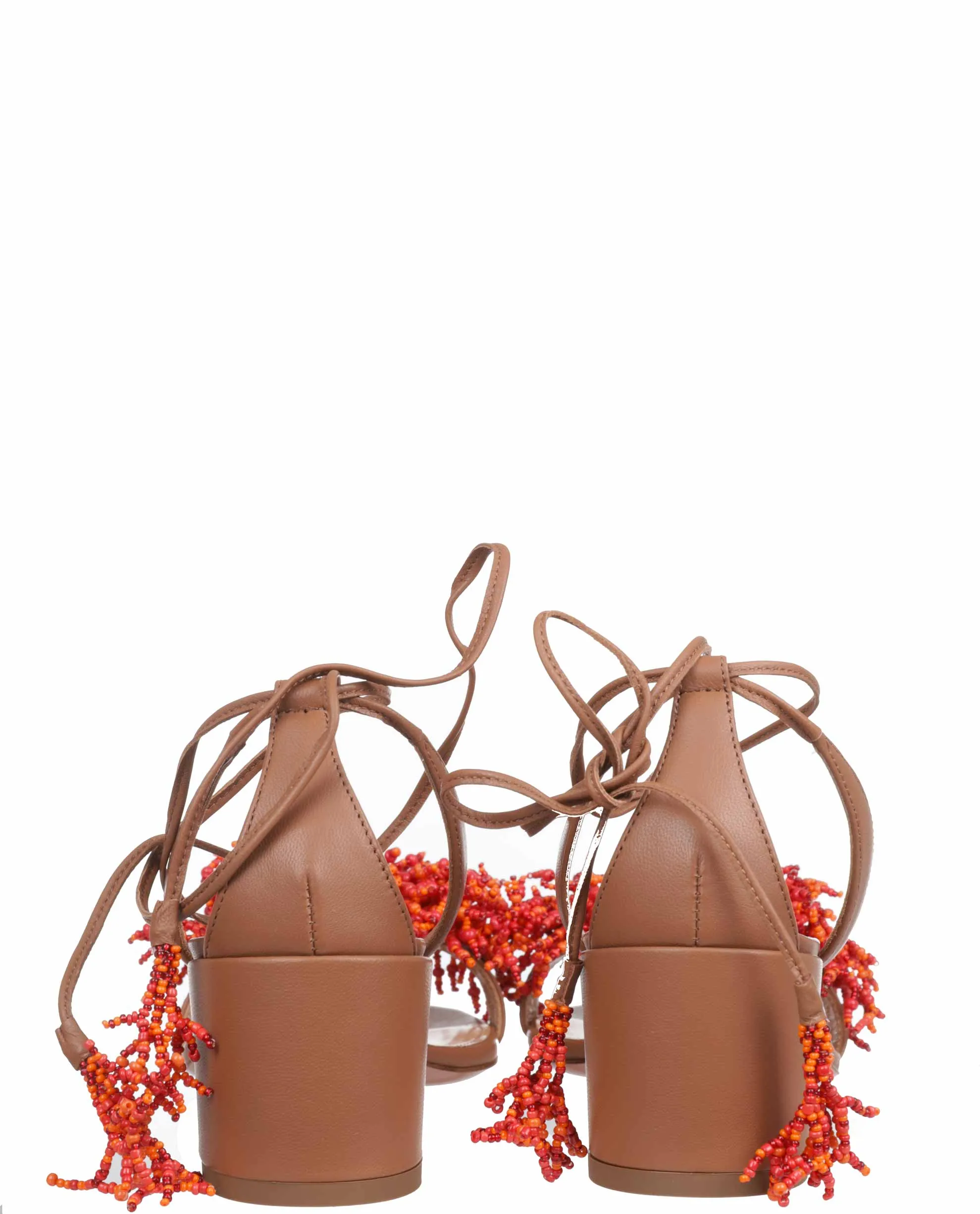 Aquazzura Panarea Beaded Detail Heel Sandals