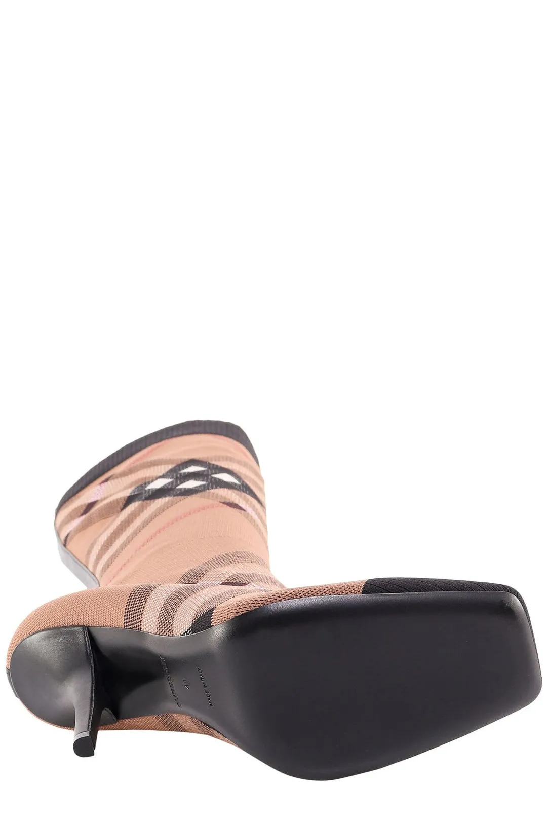 Burberry Knitted Check Sock Boots