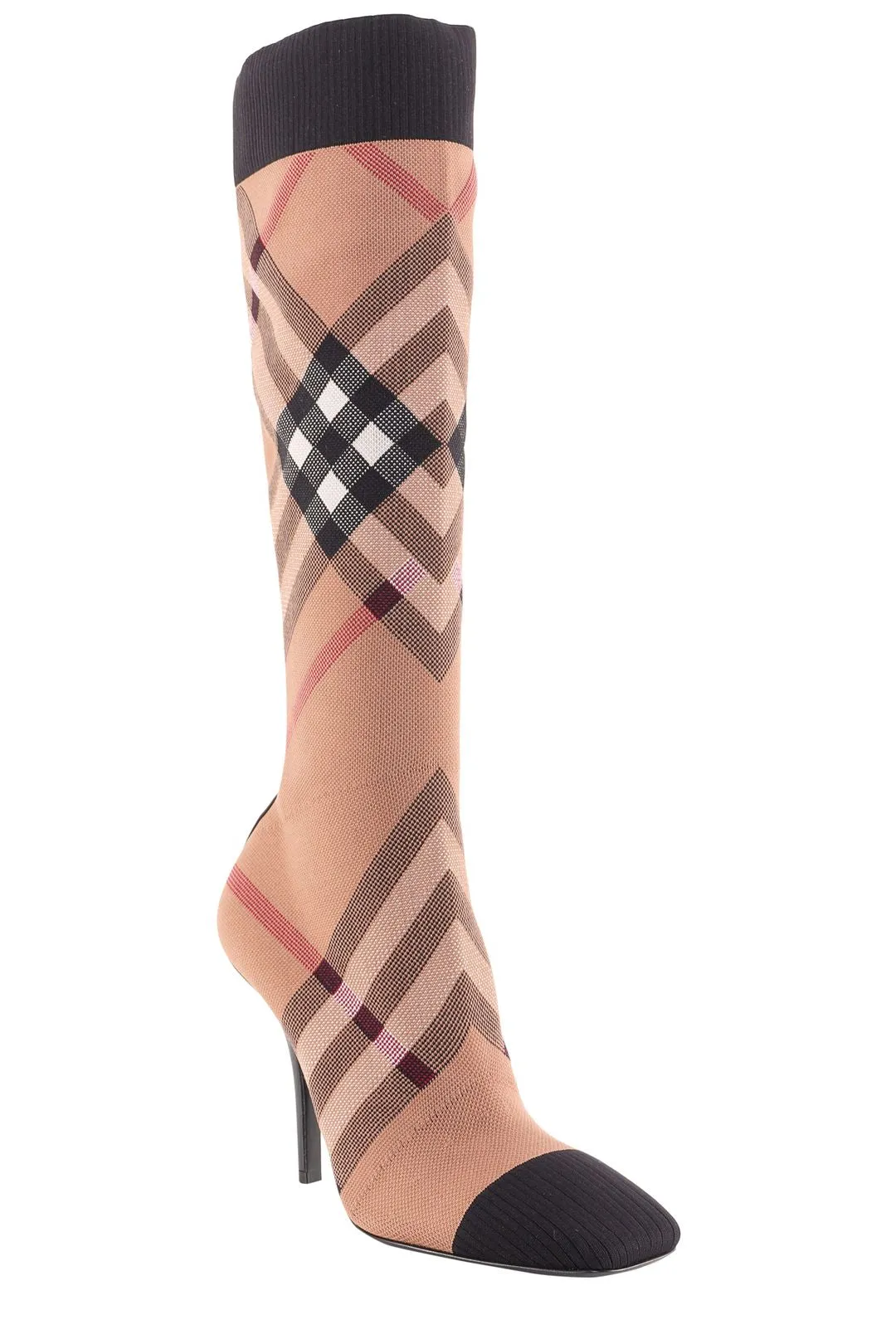 Burberry Knitted Check Sock Boots