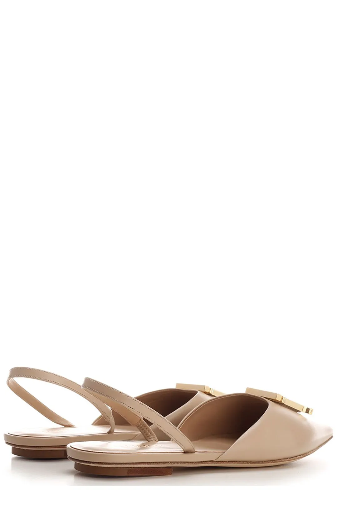 Burberry Logo Plaque Slingback Flats