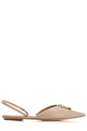 Burberry Logo Plaque Slingback Flats