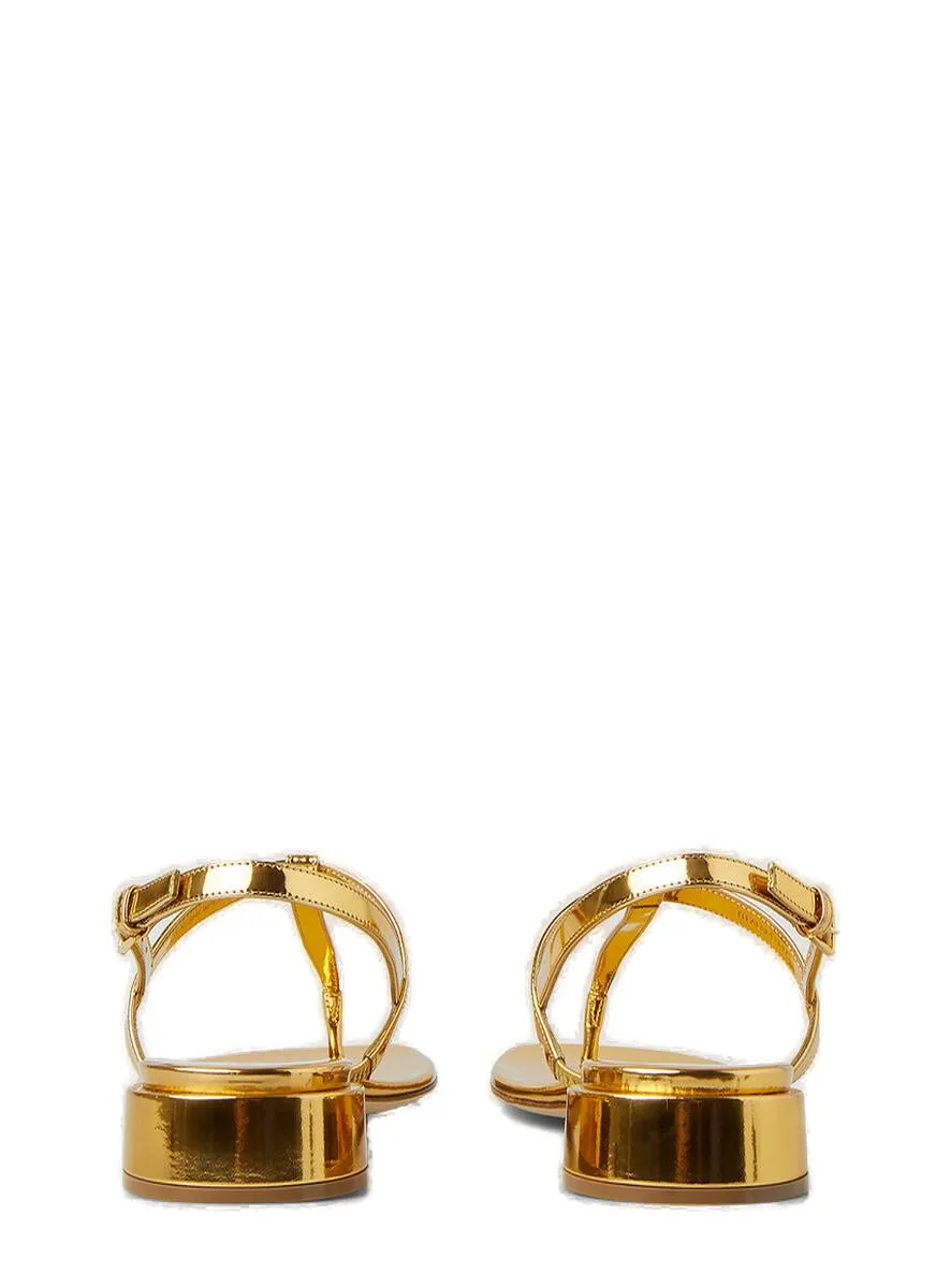Burberry Metallic Thong Sandals