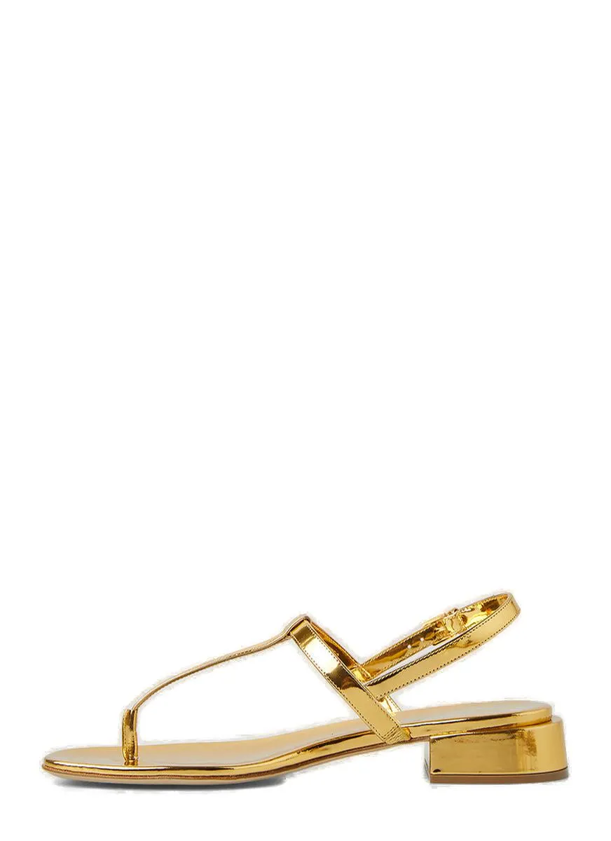Burberry Metallic Thong Sandals