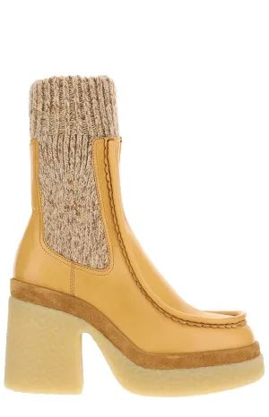 Chlo Knitted Detail Chelsea Boots