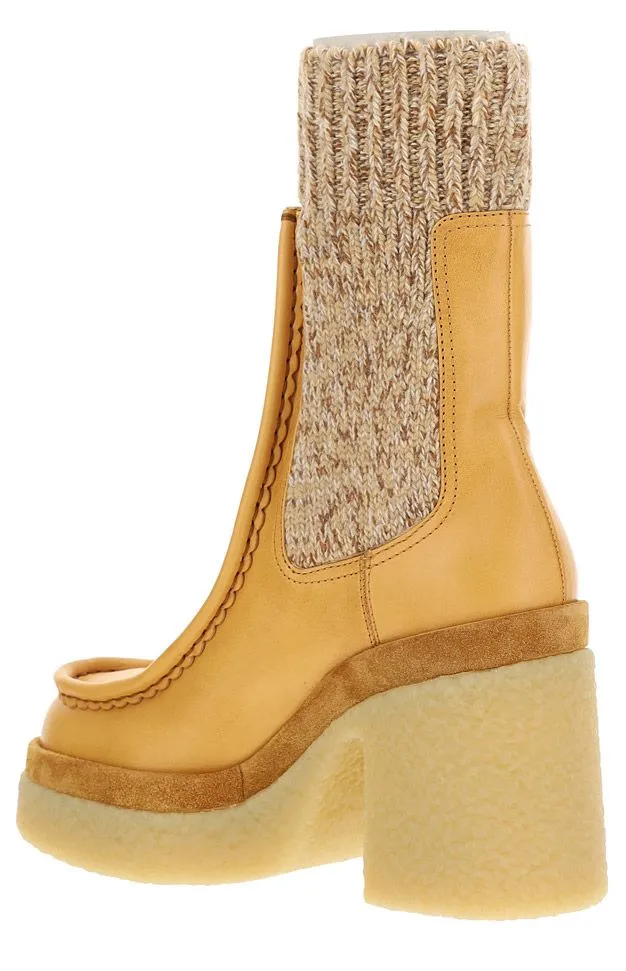Chlo Knitted Detail Chelsea Boots