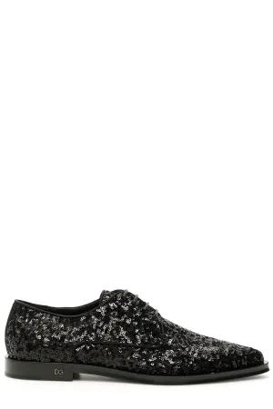 Dolce & Gabbana Sequinned Lace-Up Shoes