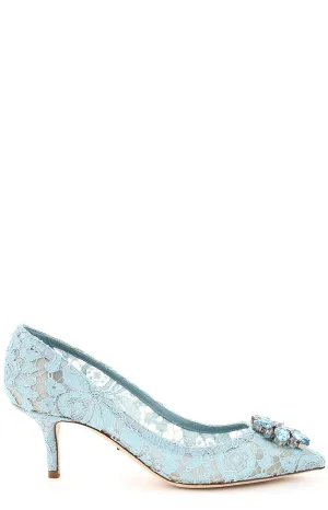 Dolce & Gabbana Taormina Lace Embellished Pumps