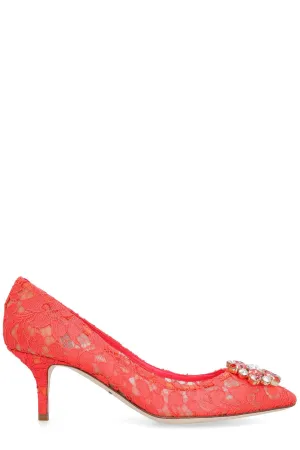 Dolce & Gabbana Taormina Lace Embellished Pumps