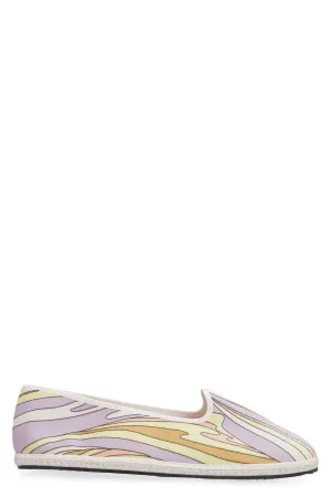 Emilio Pucci Vortici Baby Print Slip-On Flats