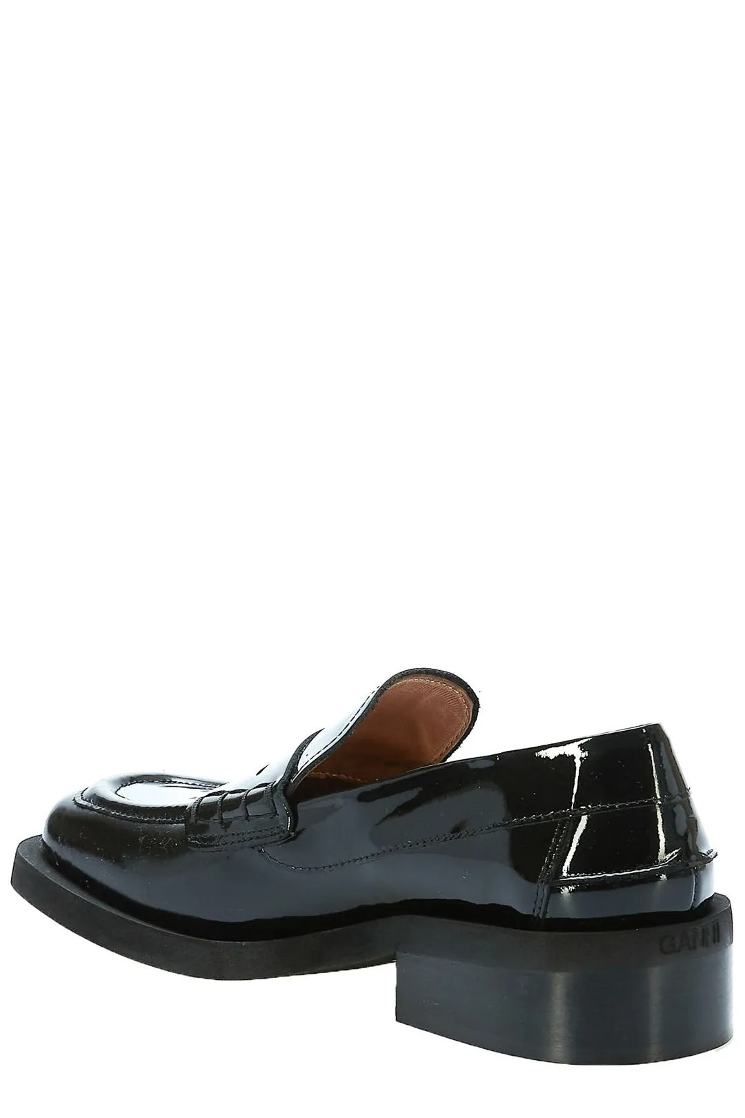 Ganni Square-Toe Slip-On Loafers