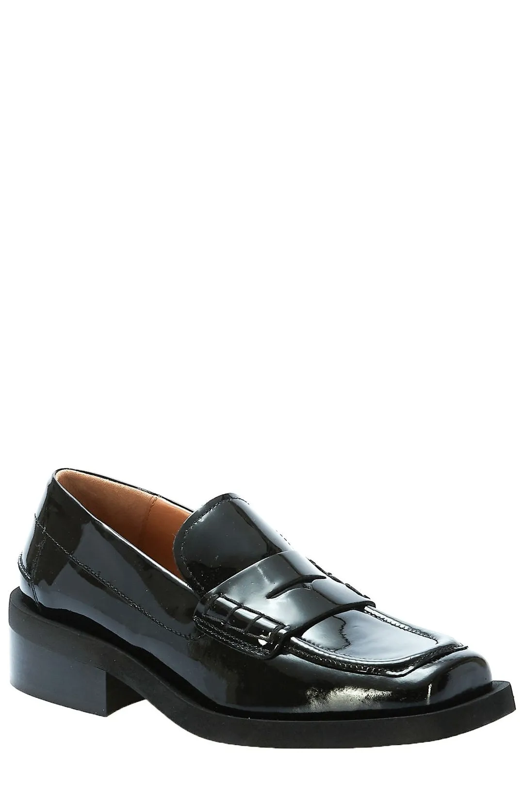 Ganni Square-Toe Slip-On Loafers
