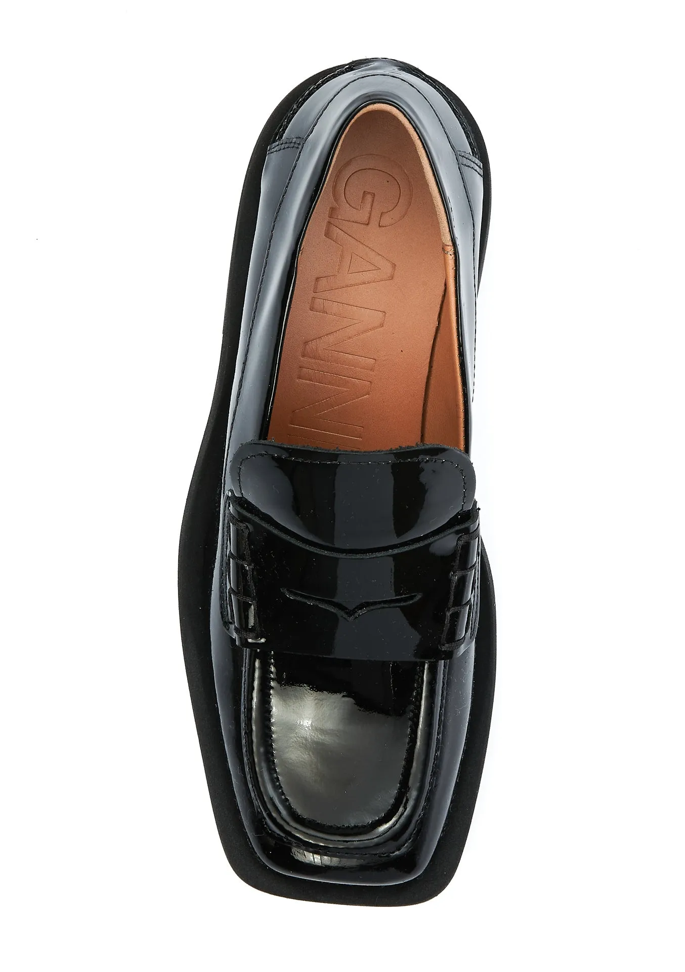 Ganni Square-Toe Slip-On Loafers