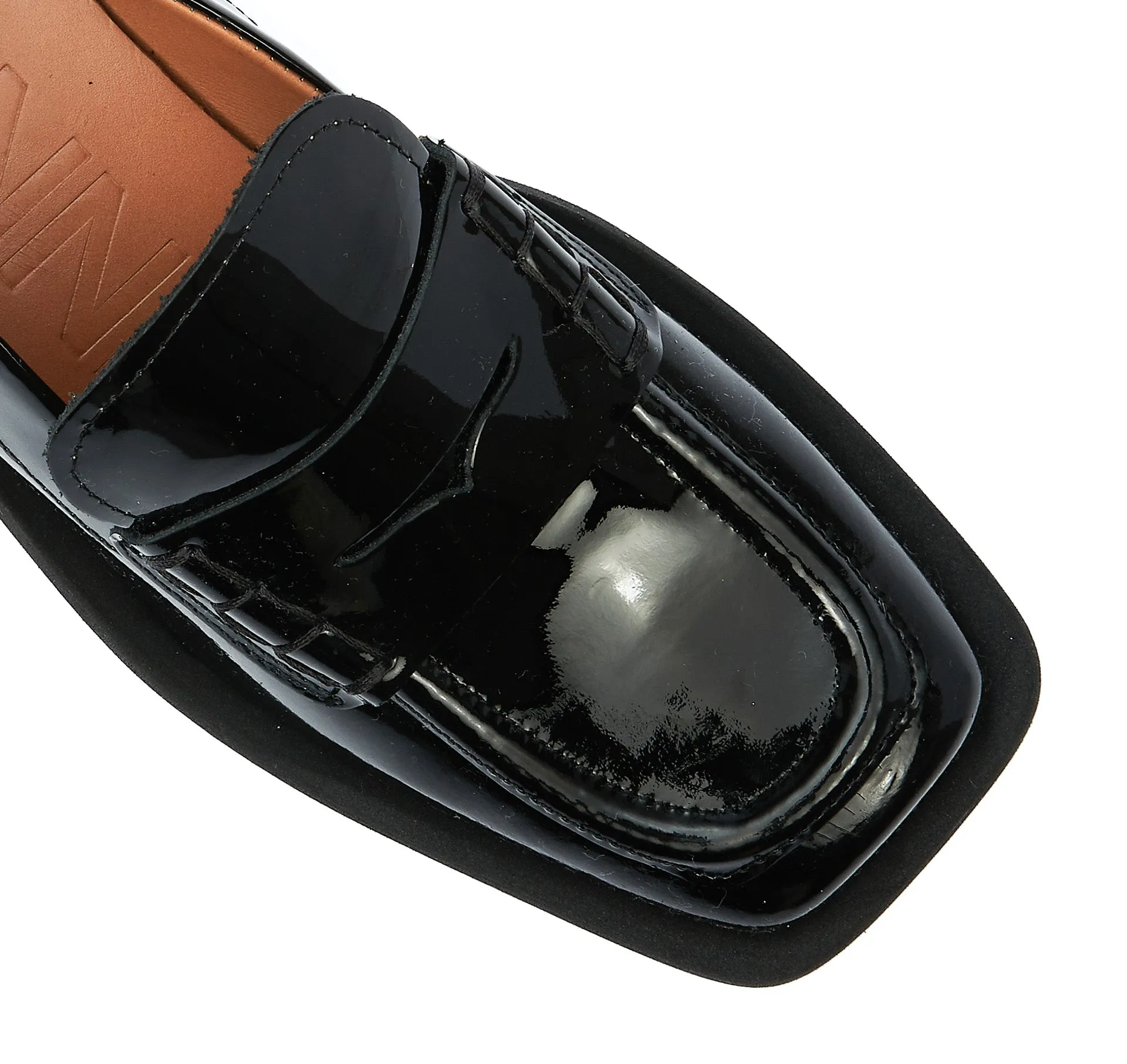Ganni Square-Toe Slip-On Loafers