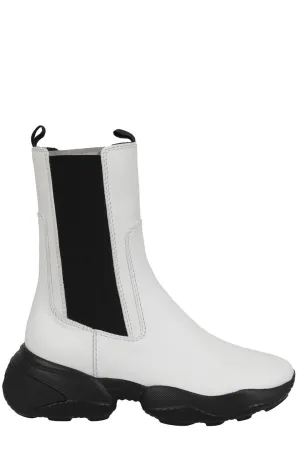 Hogan Round Toe Chunky Boots