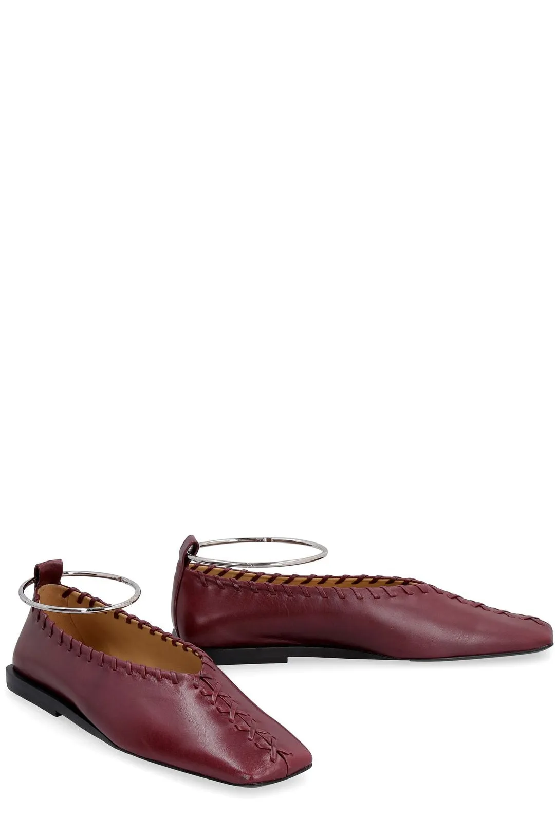 Jil Sander Ring-Detailed Ballerina Flats