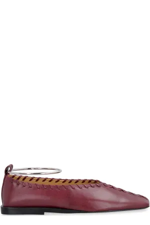 Jil Sander Ring-Detailed Ballerina Flats