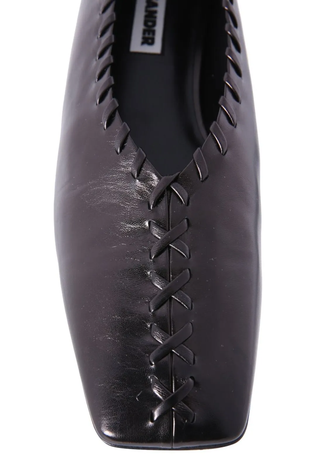 Jil Sander Stitch-Detailed Anklet Ballerina Flats