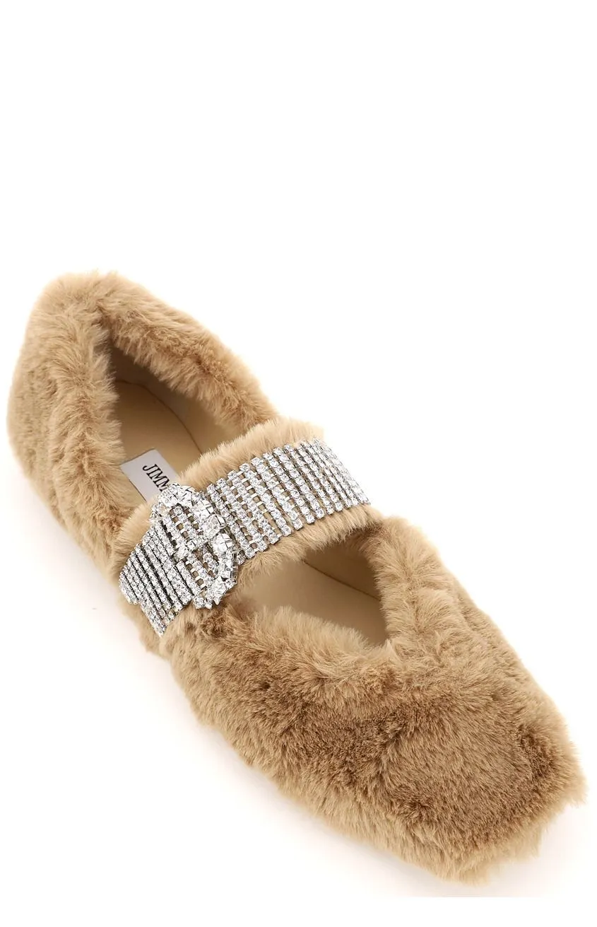 Jimmy Choo Krista Faux Fur Flats