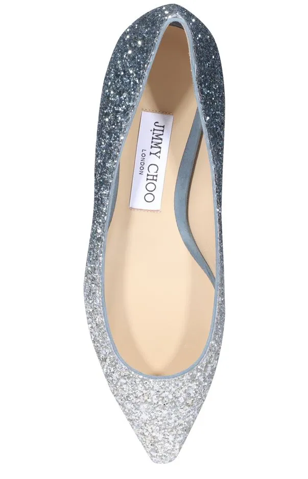 Jimmy Choo Romy Glitter Ballerina Flats