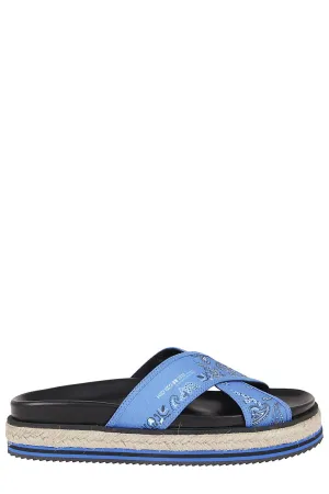 Kenzo Bandana Printed Cross Sandals