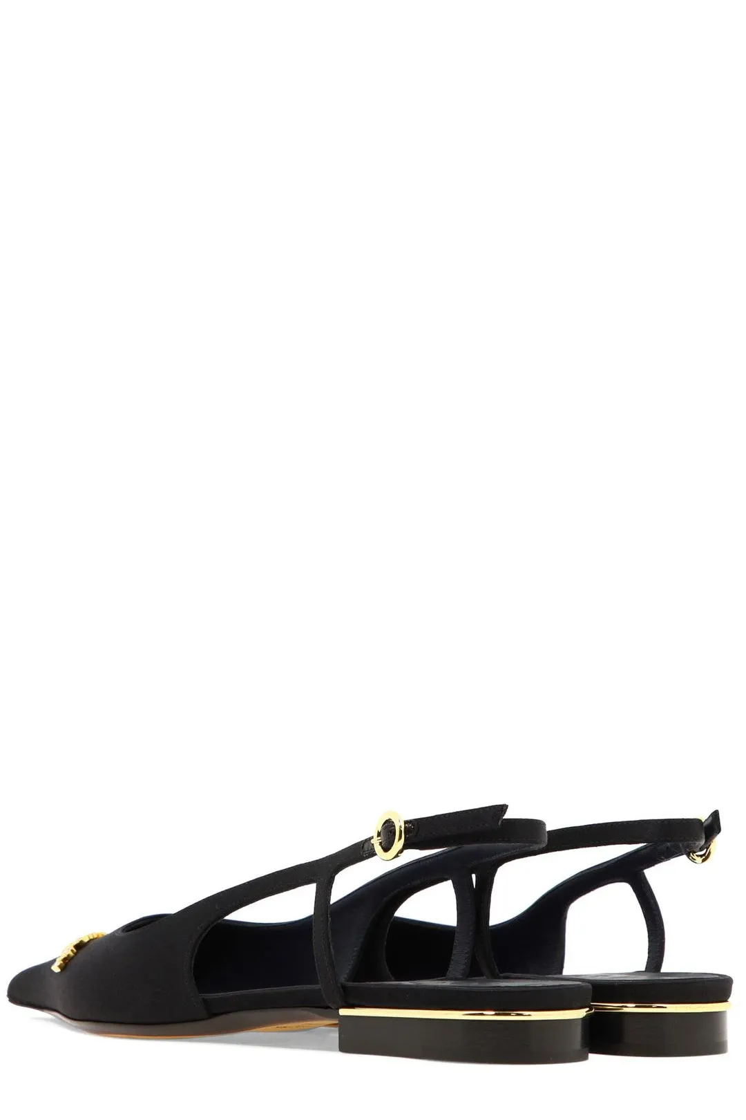 Lanvin Logo Plaque Slingback Flats