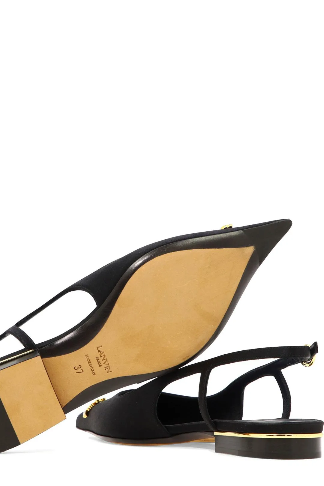 Lanvin Logo Plaque Slingback Flats