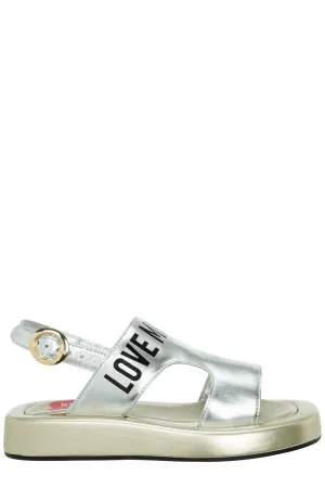 Love Moschino Logo Printed Sandals