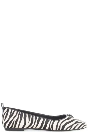 Michael Kors Bow Detailed Zebra-Print Ballet Shoes