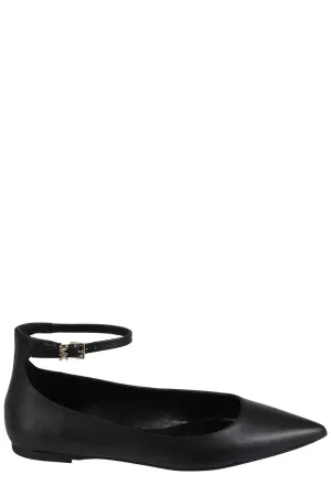 Michael Michael Kors Pointed-Toe Ankle Strap Ballet Flats