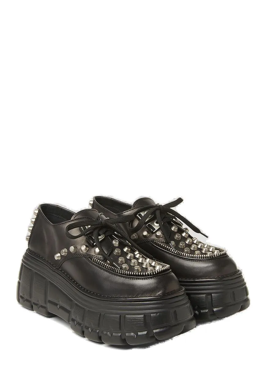 Miu Miu Lace Up Platform Creeper Shoes