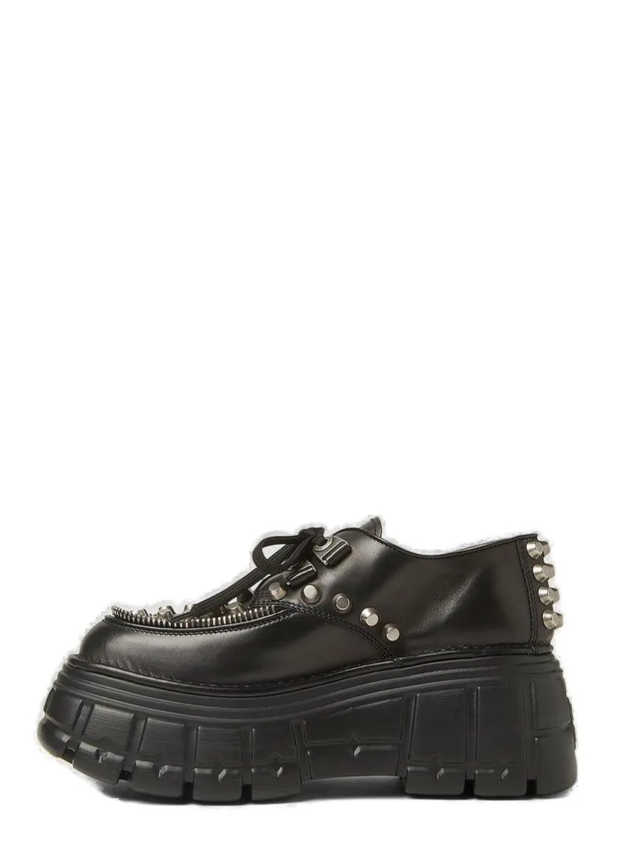 Miu Miu Lace Up Platform Creeper Shoes