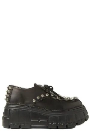 Miu Miu Lace Up Platform Creeper Shoes