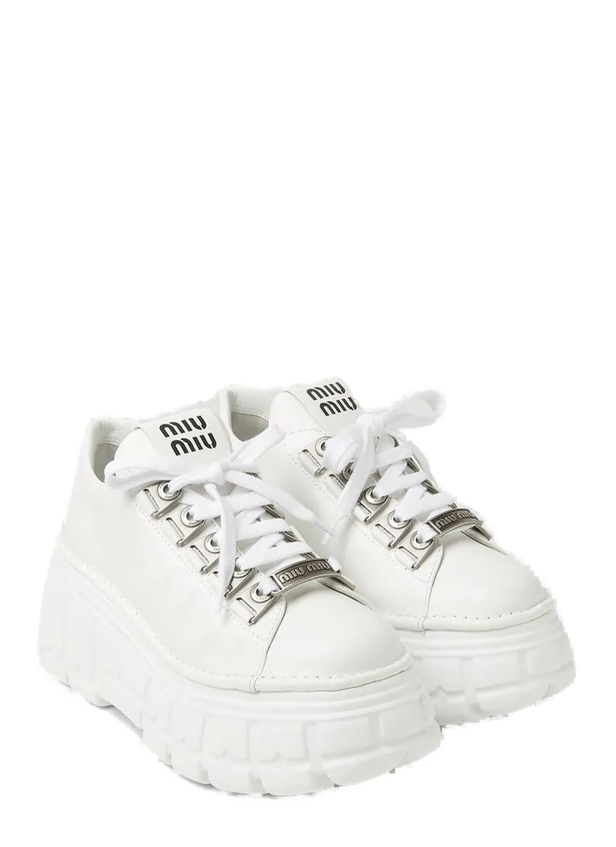 Miu Miu Lace Up Platform Shoes