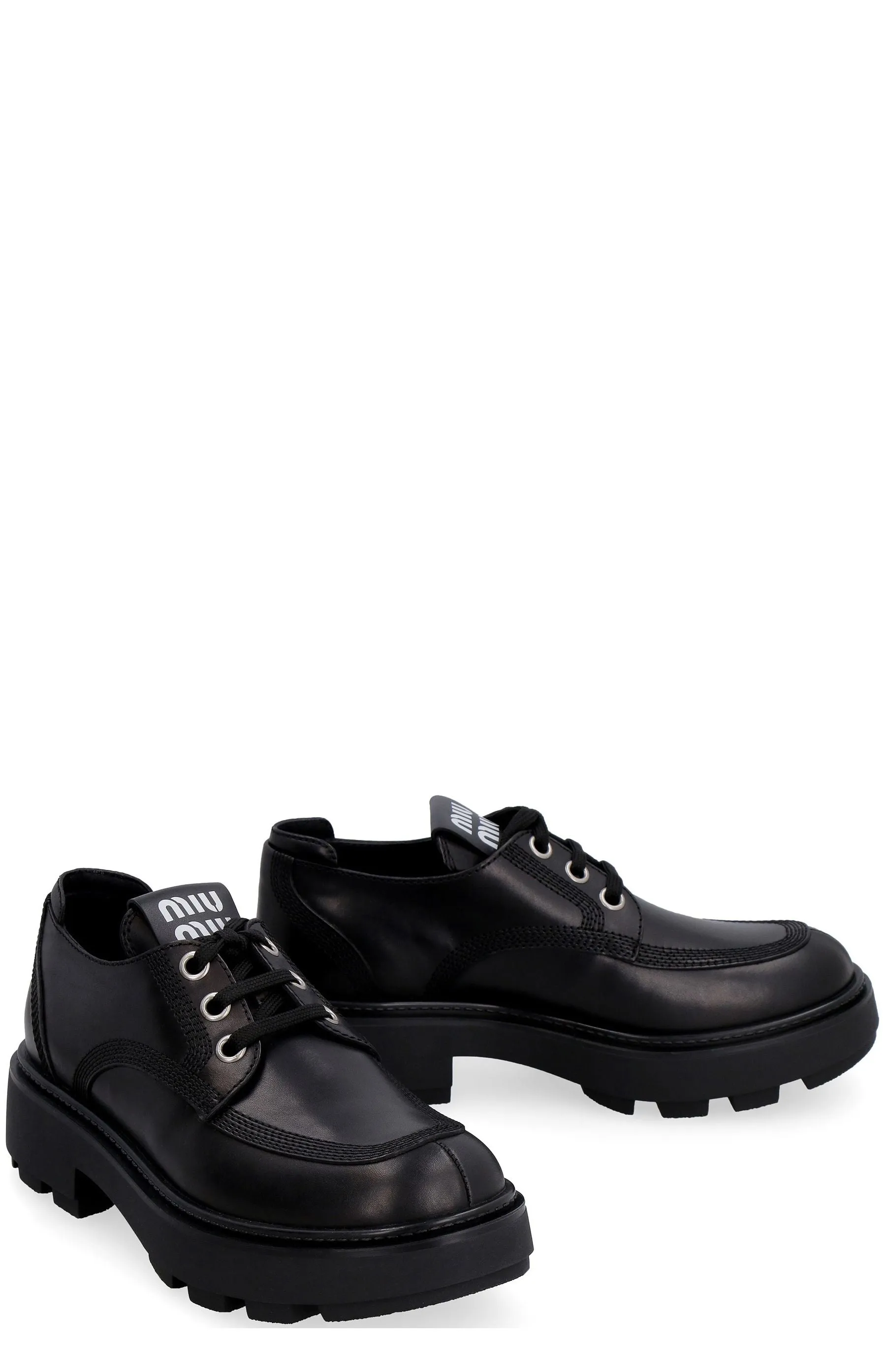 Miu Miu Lug-Sole Lace-Up Shoes