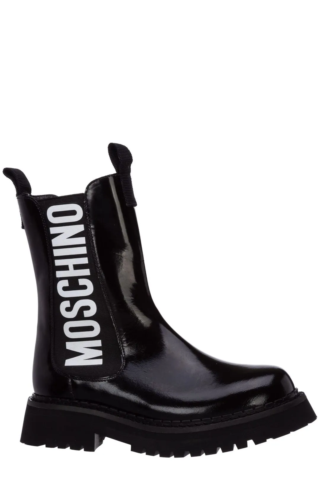 Moschino Logo Printed Combat Boots