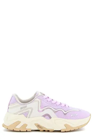 MSGM Round Toe Lace-Up Sneakers