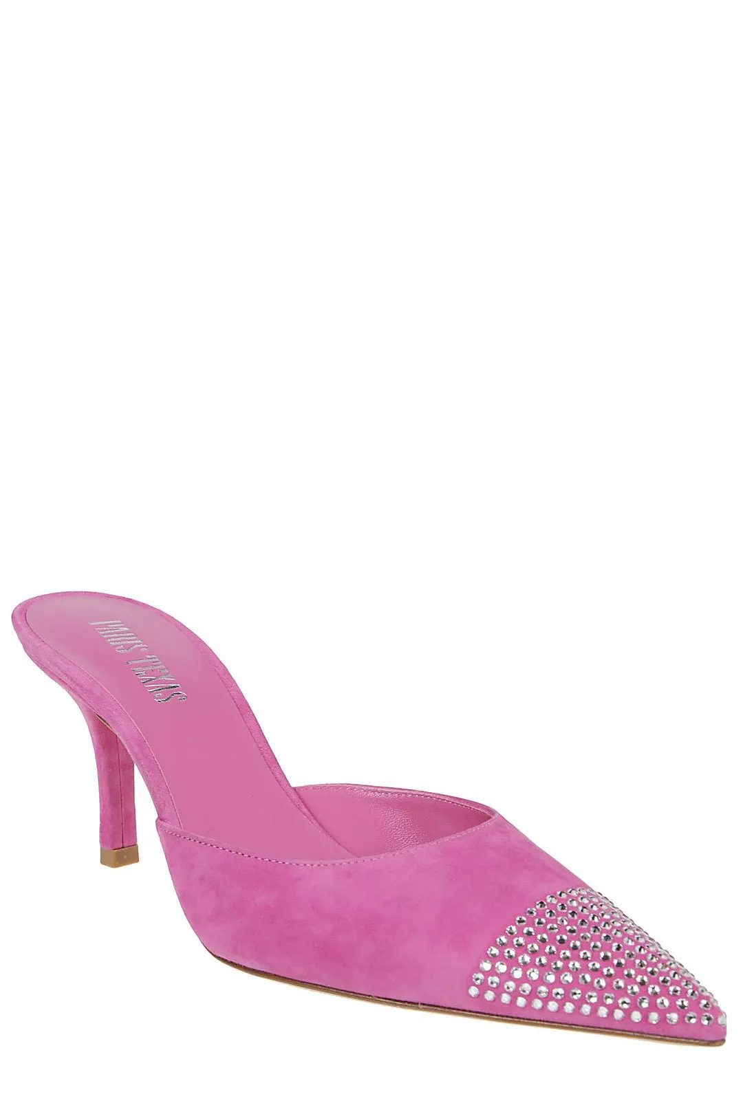 Paris Texas Embellished Pointed-Toe Heeled Mules