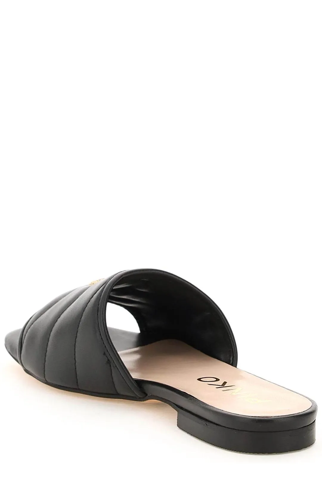 Pinko Logo Plaque Quilted Sandals