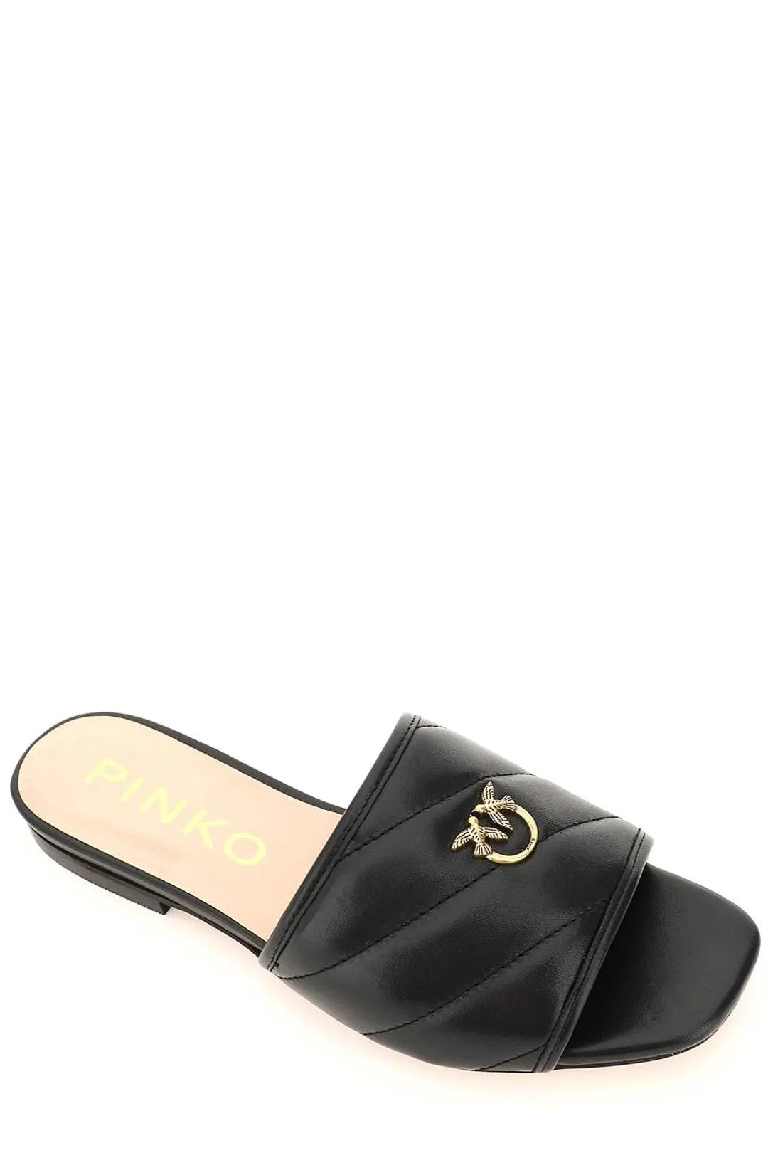 Pinko Logo Plaque Quilted Sandals