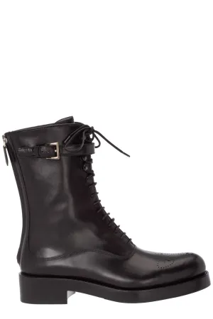 Prada Back Zipped Ankle Boots