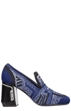 Prada Knitted Block-Heel Pumps