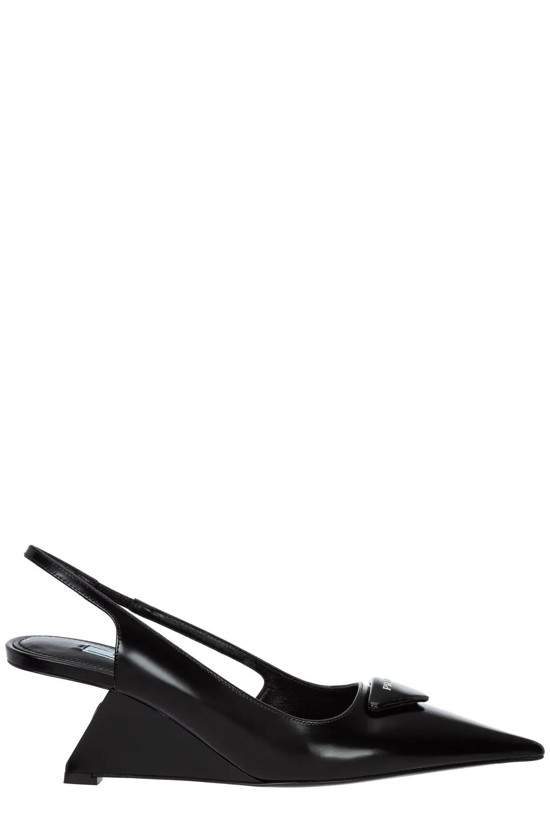 Prada Logo Printed Slingback Pumps