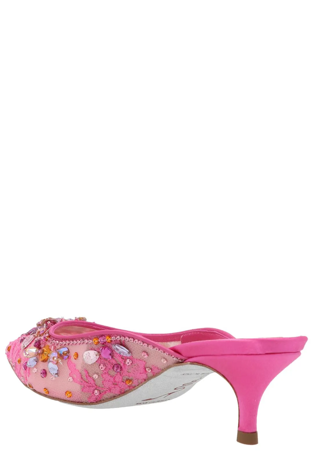 Ren Caovilla Cinderella Crystal-Embellished Mules