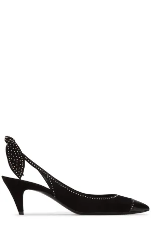 Saint Laurent Charlotte Pointed Toe Slingback Pumps