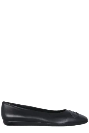 Salvatore Ferragamo Gancini Embossed Ballet Flats