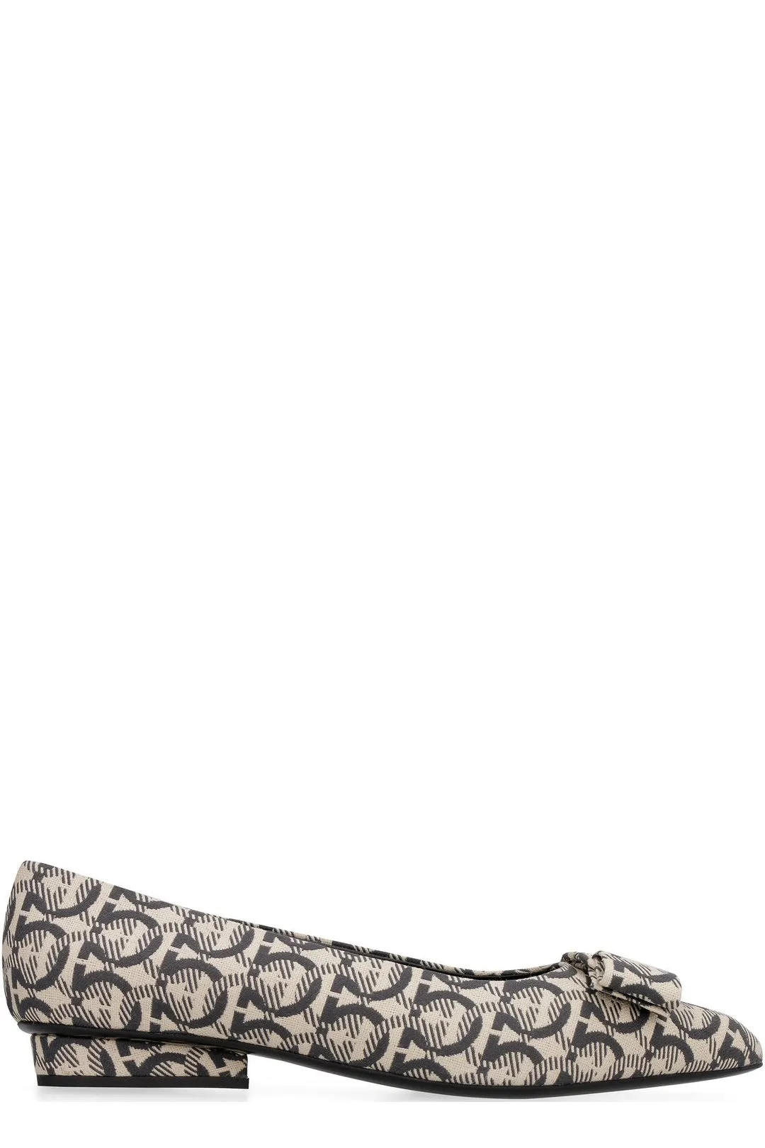 Salvatore Ferragamo Viva Gancini Motif Jacquard Ballerina Flats