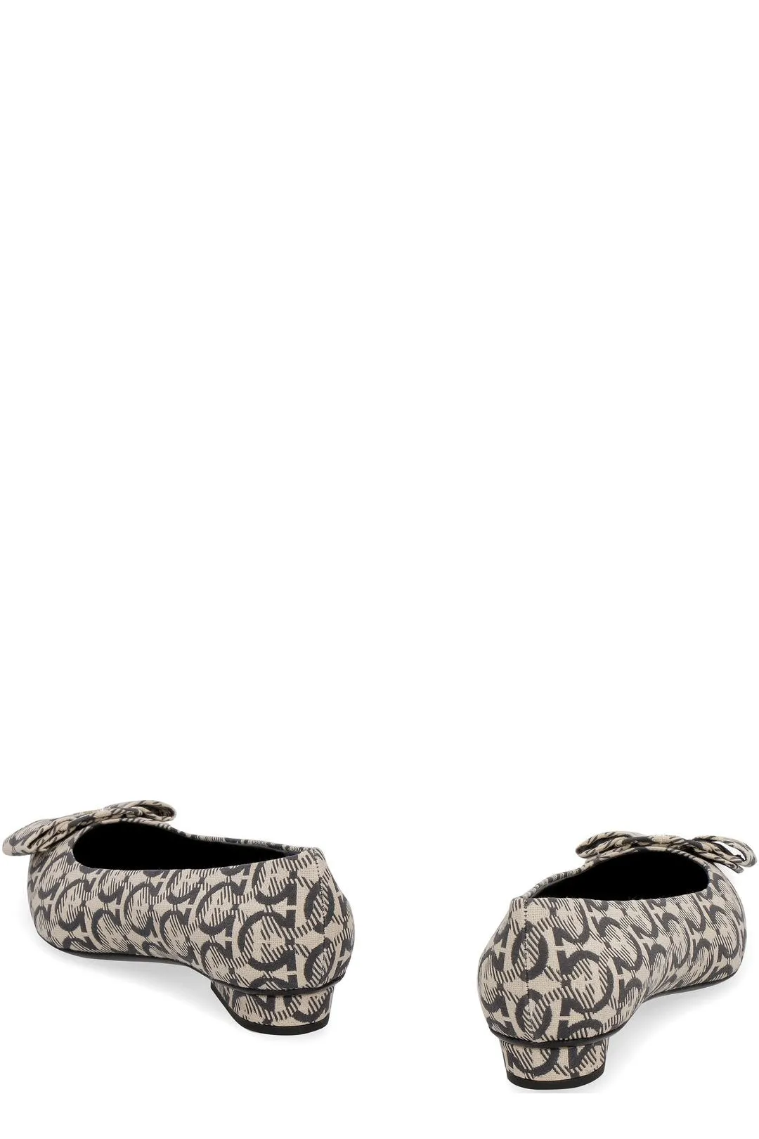 Salvatore Ferragamo Viva Gancini Motif Jacquard Ballerina Flats