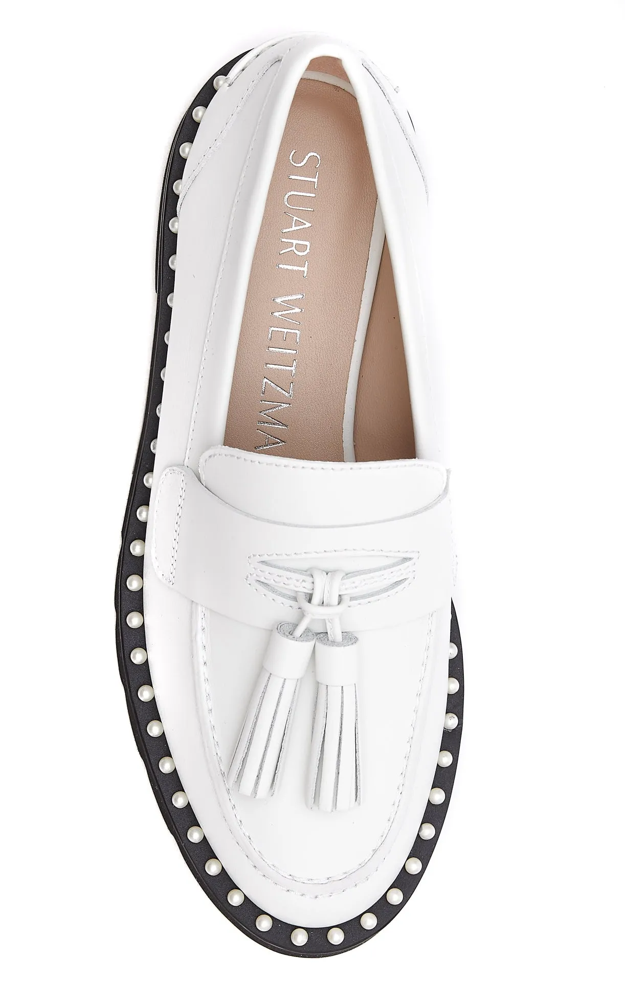 Stuart Weitzman Mila Pearl Embellished Loafers