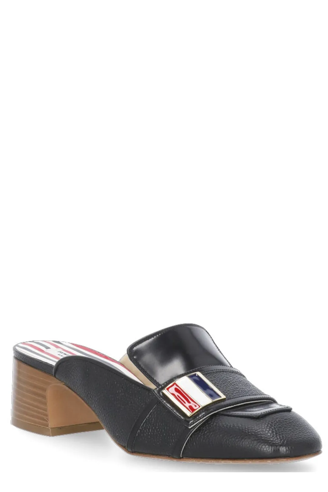 Thom Browne RWB-Striped Low Block Heel Mules